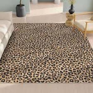 lot 40 image: Well Woven Brown 5 ft. x 7 ft. Animal Prints Leopard Contemporary Pattern Area Rug     Customer Returns See Pictures
