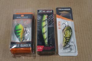 lot 66 image: 3 Fishing Lures - Monsterbass, Xcalibur, Bomber