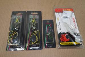 lot 74 image: 4 Fishing Lures - Phenom Frogs, Big Bite Tour Toad
