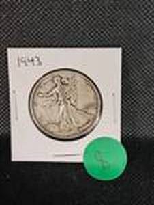 lot 8 image: 1943 Walking Liberty Half Dollar
