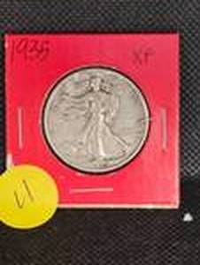lot 11 image: 1935, XF Walking Liberty Half Dollar