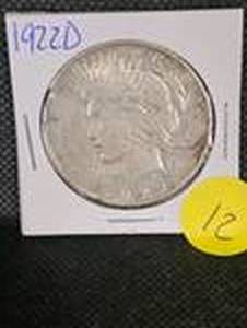lot 12 image: 1922-D Liberty Peace Dollar