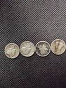 lot 14 image: Mercury Dimes (4 Count)