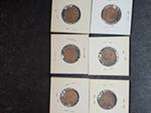 lot 25 image: Indian Head Pennies, 1906-1907 (6 Count)