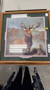 lot 59 image: Elk Picture 21 12 x 21 12, Cloth Sewn Mayflower Pic 18 12x22 12