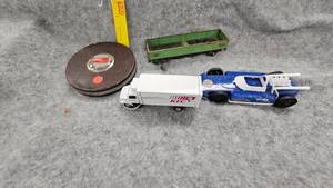 lot 73 image: KFC Toy Truck, Indy 500 Speedster, 2 baggies with assorted Cars