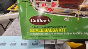 lot 76 image: B-25 Mitchell Balsa Wood Model Airplane Kit, appears complete