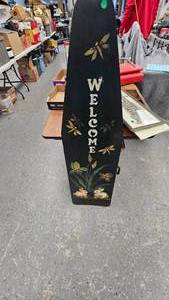lot 80 image: Vintage Decorative Wood Ironing Board