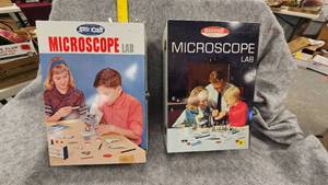 lot 86 image: Vintage SkilCraft Microscope Lab (2 Count), metal cases