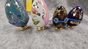 lot 133 image: 3 Faberge Eggs, all from Franklin Mint, 1 unkown
