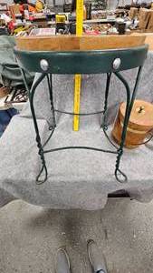 lot 134 image: Twisted Metal Stool and Vintage Ice Bucket