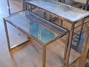 lot 136 image: Mirrored Table Set 2-piece