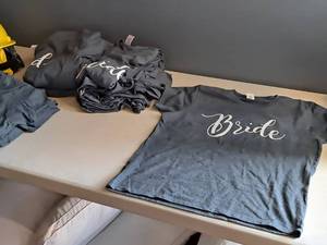 lot 197 image: Lot of (26) Assorted T-Shirts - Bride - SmallMediumLargeX-Large