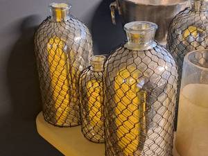 lot 237 image: Lot of (3) Assorted Vase with Mesh Cover