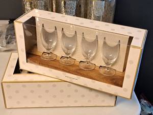 lot 245 image: Lot of (2 Boxes) Wine Tasting Sets - 2.9-oz Glasses and Tray 5-count ( 10 total items )