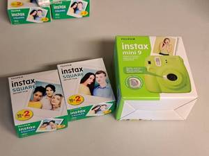 lot 260 image: Fuji Film Instax Mini-9 Instant Camera with (2) Boxes of Replacement Film