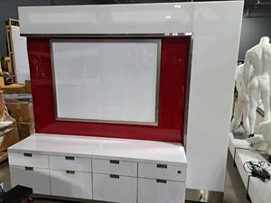lot 14 image: 87 Light Up Rolling Sign Display Cabinet  2-Sided