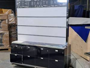 lot 19 image: Display Board Cabinet  Rolling  2-Sided