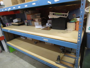 lot 7 image: Blue Shelving Units