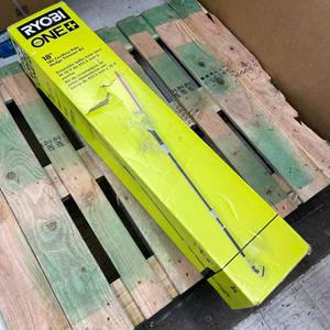lot 135 image: Ryobi 18V Cordless Pole Hedge Trimmer with Battery & Charger NEW