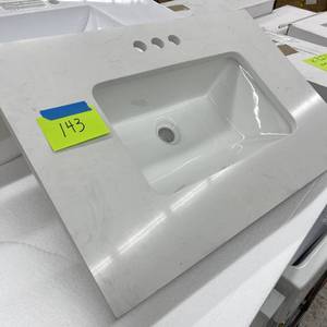 lot 143 image: Vanity Top Cultured Stone 30 x 20 (slight scratches)