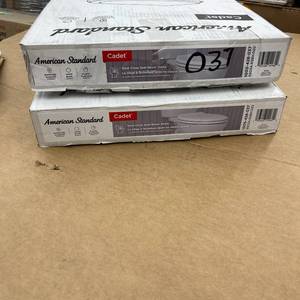 lot 147 image: Lot of 2 American Standard Elongated Toilet Seats White