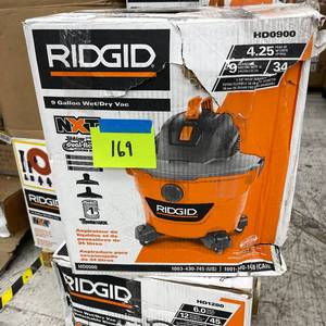 lot 169 image: RIDGID 9 Gallon 4.25 Peak HP NXT Shop Vacuum Wet Dry Vac