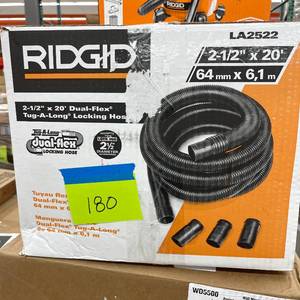 lot 180 image: RIDGID 2-12 in. x 20 ft. DUAL-FLEX Locking Vacuum Hose Kit