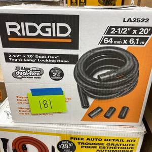 lot 181 image: RIDGID 2-12 in. x 20 ft. DUAL-FLEX Locking Vacuum Hose Kit