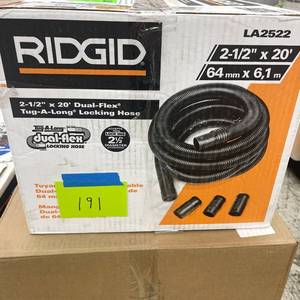 lot 191 image: RIDGID 2-12 in. x 20 ft. DUAL-FLEX Locking Vacuum Hose Kit
