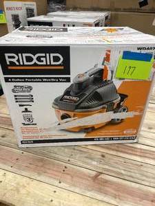 lot 197 image: RIDGID 4 Gallon 5.0 Peak HP Portable Shop Vacuum Wet Dry Vac