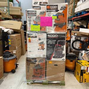 lot 204 image: Pallet Ridgid Shop Vacs Vacuums Customer Returns Untested