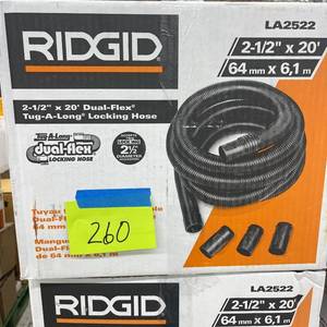 lot 260 image: RIDGID 2-12 in. x 20 ft. DUAL-FLEX Locking Vacuum Hose Kit