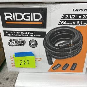 lot 263 image: RIDGID 2-12 in. x 20 ft. DUAL-FLEX Locking Vacuum Hose Kit