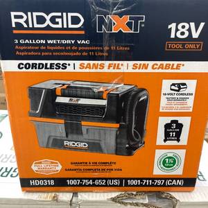 lot 269 image: RIDGID 3 Gallon 18-Volt Cordless Handheld NXT Shop Vacuum Wet Dry Vac (Tool Only)