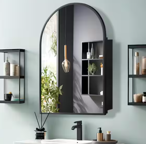 lot 134 image: Medicine Cabinet with Mirror 24x 36 Arched Recessed or Surface Mount Black