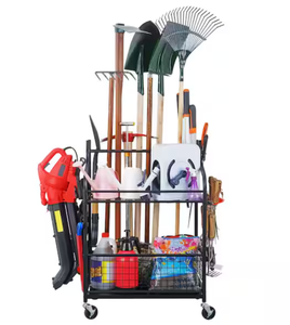 lot 153 image: Garden Tool Organizer Garage-Yard Tool Racks with Wheels 3- Tier