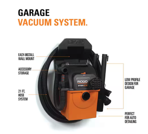 lot 236 image: RIDGID 5 Gal. 5.0 Peak HP Portable Wall Mount Shop Vacuum Wet Dry Vac WD5500
