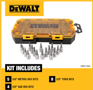lot 271 image: DEWALT 38 in. Drive Bit Socket Set with Case (17-Piece)