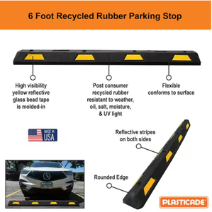 lot 281 image: Parking Stop with Yellow Stripes 6 ft.
