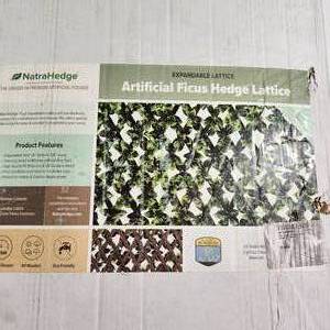 lot 6 image: Open Box Artificial Ficus Hedge Lattice Expandable From 20-124 Great Condition