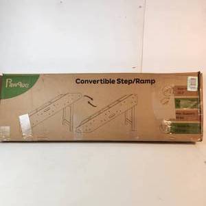 lot 12 image: Open Box Pawque Convertible StepRamp Black Stair Height 23.2 Ramp Height 21.2 Max Weight 80#