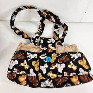 lot 47 image: Beautiful Hand Made Quilted Bag 19 x 10 Multi Color With Dogs Straps And Multiple Pockets