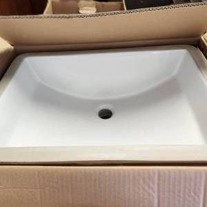 lot 63 image: New Proflo Undercounter White Sink Size 18-34 x 12-14 Vitreous China