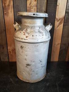 lot 107 image: Metal Milk can great Display and Garden Art