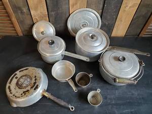 lot 127 image: Pots and Pans  Aluminum Griswold Pan And Much More