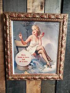ELVGREN This Right Here is and AMAZING original Calander Front Cover Framed and Looking GOOD!!