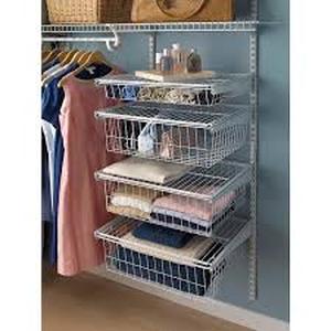 lot 11 image: Lot of ClosetMaid 4 in. H x 21 in. W White Steel Drawer Hardware Kit   Customer Returns See Pictures