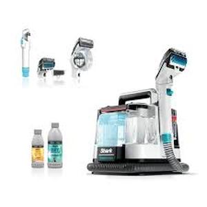 lot 40 image: Shark StainStriker Portable Corded Upholstery, Car, Rug and Carpet Cleaner with Spot and Pet Odor Remover in White  Customer Returns See Pictures