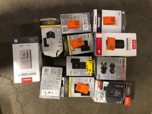 lot 17 image: Lot of Assorted Digital Door Locks and Handles Various Models and Conditions   Customer Returns See Pictures